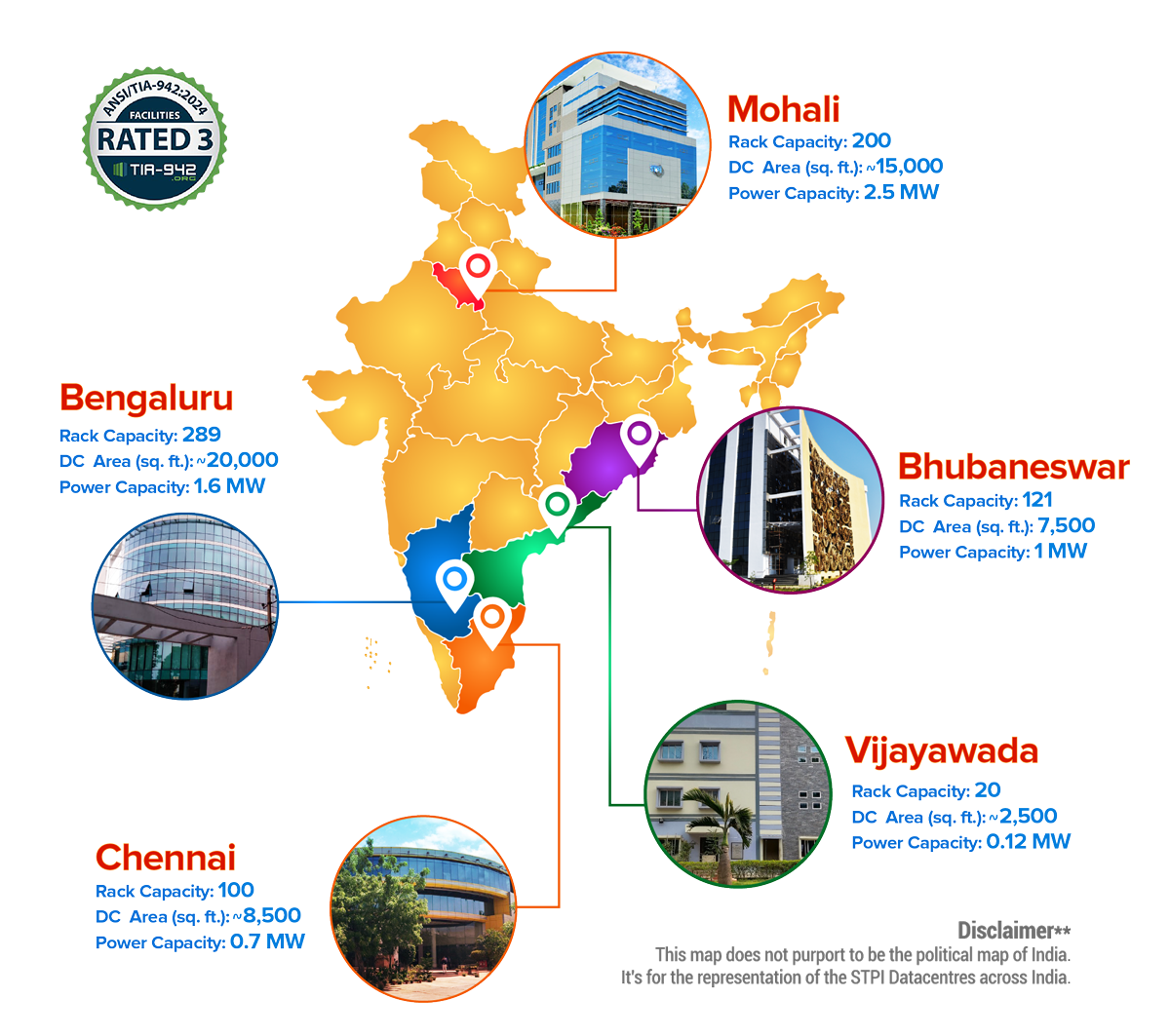 STPI Datacentres on map
